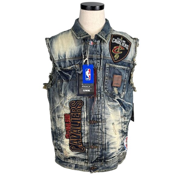 Cleveland Cavaliers UNK NBA Heritage America Denim Vest XL - Picture 2 of 16